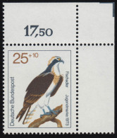 754 Jugend Greifvögel 25+10 Pf Fischadler** Ecke O.r. - Unused Stamps