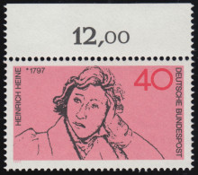 750 Heinrich Heine ** Oberrand - Unused Stamps