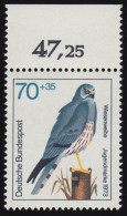 757 Jugend Greifvögel 70+35 Pf Wiesenweihe ** Oberrand - Unused Stamps