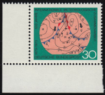 760 Meteorologische Zusammenarbeit Wetterkarte ** Ecke U.l. - Unused Stamps
