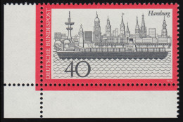 761 Fremdenverkehr Hamburg 40 Pf ** Ecke U.l. - Unused Stamps