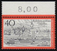 762 Fremdenverkehr Rüdesheim 40 Pf ** Oberrand - Unused Stamps