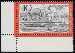 762 Fremdenverkehr Rüdesheim 40 Pf ** Ecke U.l. - Unused Stamps