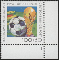 1718 Fußball 100+50 Pf ** FN1 - Unused Stamps