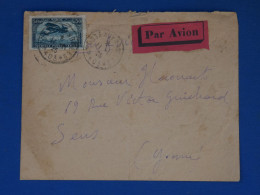 DP 20 MAROC    LETTRE    1925 CASABLANCA A SENS FRANCE   +AEROPHILATELIE   +AFF. INTERESSANT+ - Briefe U. Dokumente