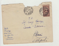 BUSTA SENZA LETTERA - VIAGGIATA NEL 1951 VERSO NAPOLI ANNULLO 5 G.P. BARI - Storia Postale
