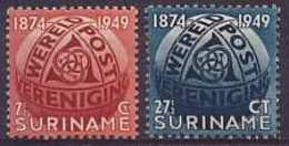 Suriname NVPH Nr 278/279 Postfris/MNH 75 Jaar Wereldpostvereniging U.P.U. 1949 - Suriname ... - 1975