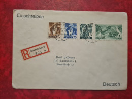 Lettre / Carte   1947 SAARBRUKEN TIMBRES SAAR  RECOMMANDE - Autres & Non Classés