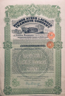 1910: Grand Format -> Buenos Ayres Lacroze Tramways Company - 100 £ - Avec Coupons - Chemin De Fer & Tramway