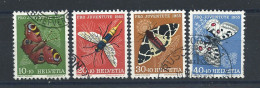 Suisse N°568/71 Obl (FU) 1955 - Insectes Et Papillons - Gebraucht