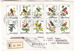 Saint Marin - Lettre Recom De 1972 - Oblit Republica Di S. Marino - Exp Vers Kirchheim - Oiseaux - - Lettres & Documents