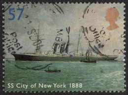 GREAT BRITAIN 2002 QEII 57p Multicoloured, Ocean Liners. SS City Of New York 1888, SG1837 Used - Gebraucht