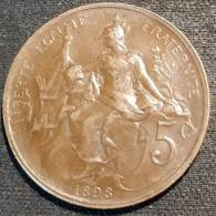 FRANCE - 5 CENTIMES 1898 - Daniel-Dupuis - Gad 165 - KM 842 - Sonstige & Ohne Zuordnung