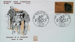 FRANCE - FDC - 1985 (Oblitération VACCIN CONTRE LA RAGE)  PASTEUR - Enveloppe Premier Jour - Geneeskunde