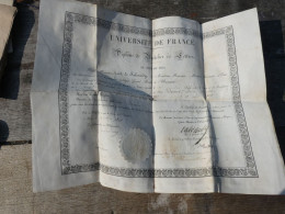 Diplôme De Bachelier Es Lettres Sur Velin Au Nom Du Roi En 1828 Au Sieur Danet De Josselin Académie Rennes Bretagne ExtA - Diploma & School Reports