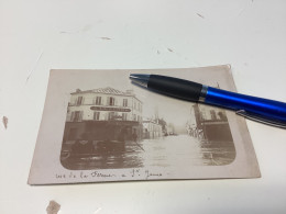 92 . NEUILLY . CRUE DE LA SEINE , 30 JANVIER 1910 . RUE DE LA FERME . CARTE POSTALE PHOTO Rare - Neuilly Sur Seine