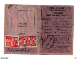 Democratica Lire100 (I°lastra) 2 Esemplari Tessera Postale Riconoscimento - 1946-60: Marcophilie