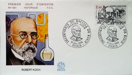 FRANCE - FDC - 1982 -  ROBERT KOCH Prix Nobel De Medecine (Oblitération  Paris) Enveloppe Premier Jour - Geneeskunde