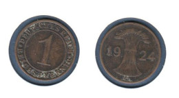 Allemagne, 1 Reichspfennig 1924 G, KM#37, Deutsches Reich, - 1 Rentenpfennig & 1 Reichspfennig
