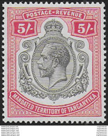 1927 Tanganyika Giorgio V 5s. MNH SG N. 105 - Sonstige & Ohne Zuordnung