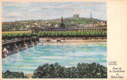 LYON -Pont De La Guillotière Et Hotel-Dieu éd Chromophote---façon Chromo - Autres & Non Classés