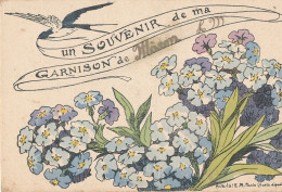 71 // MACON   Souvenir De Ma Garnison à Macon / Fleurs  E.R. Paris / Militaria - Macon