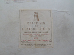 (Pauillac, Médoc - Etiquette Ancienne - Grand Cru) -  Grand Vin De CHATEAU LATOUR 1962.........voir Scans - Rode Wijn