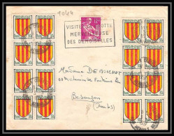 3272 France N°1044 Foix Bloc De 20 Sur Lettre Montpellier 1957 Lettre (cover) Besançon Doubs - Lettres & Documents