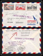3137 France N°988 Versailles Affranchissement Composé Mixte Paris New York Usa 10/1954 Lettre (cover) - 1960-.... Covers & Documents