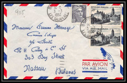 2977 France N°905 Vue D'Arbois Par Avion Pour Nassau Bahamas 3/3/1952 Lettre (cover) - 1960-.... Covers & Documents
