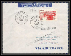 2659 France N°777 Cannes Poste Aérienne Le Bourget Paris Tunis Tunisie 20/05/1948 Seul Sur Lettre (cover) - 1960-.... Covers & Documents