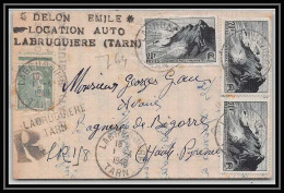 2672 France N°764 Pointe Du Raz Superbe Recommandé Provisoire Labruguiere Tarn 1/4/1948 Lettre (cover) Voiture Cars - Temporary Postmarks