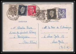 2392 - Entier Postal (Stamped Stationery) Iris 1.20 Violet + Complément 6f Affranchissement Mixte New York USA - Standard- Und TSC-AK (vor 1995)