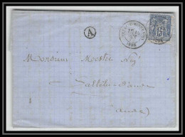 2296 Lettre (cover) LAC N°90 PPeyriac-Minervois Boite Rurale A RIEUX MINERVOIS Pour Sallèles D'Aude - 1877-1920: Semi-moderne Periode