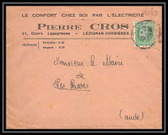 2263 Lettre (cover) N°680 Mazelin Lézignan Aude Pour Les Casses  - 1945-47 Ceres (Mazelin)