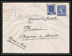 1866 Lettre (cover) N°324 + 279 Exposition Paris 1937 Pour Bagneux Saumur - 1921-1960: Modern Period