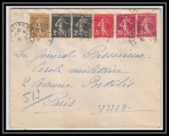 1750 Lettre (cover) N°278 Semeuse Guingamp Côtes-d'Armor 22/03/1936 Tres Bel Affranchissement Composé Mixte 50c  - 1906-38 Säerin, Untergrund Glatt