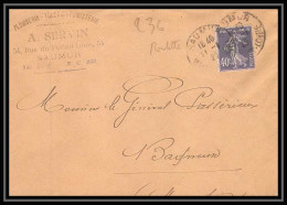 1689 Lettre (cover) N°236 Semeuse Roulette Seul Saumur Pour Bagneux 1929 - 1921-1960: Moderne