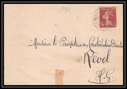 1560 Lettre (cover) N°189 189 Semeuse Pour Revel Haute Garonne 1936  - 1921-1960: Modern Tijdperk