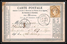 1311 Carte Postale (postcard) Précurseur N°55 GC 3942 Thizy Rhone 24/04/1875 Cères Pour Lyon - Precursor Cards
