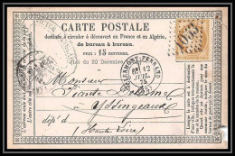 1305 Carte Postale (postcard) Précurseur N°55 GC 1053 1875 Clermont-Ferrand-Ferrand Cères Pour Yssingeaux  - Voorloper Kaarten