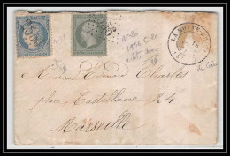 1260 N°20 + 37 Septembre1871 GC 2556 Basses Alpes Haute Provence Indice 12 La Motte-du-Caire Marseille LSC Lettre Cover - 1870 Siege Of Paris