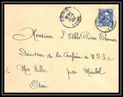 5282 N°886 Marianne De Gandon 1952 Loire FIRMINY Pour L'Abbé Thomas Miribel Ain Lettre (cover) - 1945-54 Marianne De Gandon