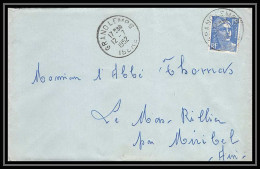 5266 N°886 Marianne De Gandon 1952 Isère GRANDOLEMPS Pour L'Abbé Thomas Miribel Ain Lettre (cover) - 1945-54 Marianne De Gandon