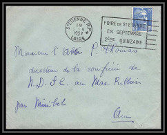 5258 N°886 Marianne De Gandon 1952 Loire Saint Etienne Pour L'Abbé Thomas Miribel Ain Lettre (cover) - 1945-54 Marianne (Gandon)