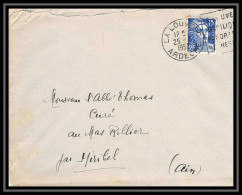 5273 N°886 Marianne De Gandon 1952 Ardèche LA LOUVESC Pour L'Abbé Thomas Miribel Ain Lettre (cover) - 1945-54 Marianne Of Gandon