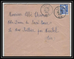 5268 N°886 Marianne De Gandon 1952 Ain LHUIS Pour L'Abbé Thomas Miribel Ain Lettre (cover) - 1945-54 Marianne De Gandon