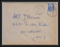 5252 N°886 Marianne De Gandon 1951 Saône-et-Loire FONTANES Pour L'Abbé Thomas Miribel Ain Lettre (cover) - 1945-54 Marianne Of Gandon