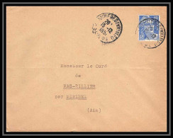 5249 N°886 Marianne De Gandon 1951 Drôme Pour L'Abbé Thomas Miribel Ain Lettre (cover) - 1945-54 Marianne De Gandon