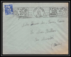 5229 N°886 Marianne De Gandon 1951 Rhône Lyon Gare Pour L'Abbé Thomas Miribel Ain Lettre (cover) - 1945-54 Marianne (Gandon)